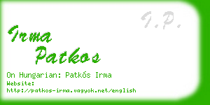 irma patkos business card